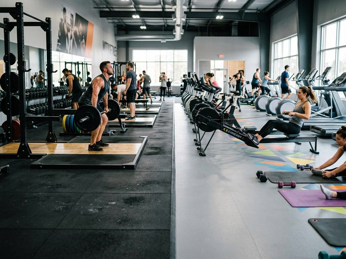Piso de caucho vs. piso de PVC para gimnasios