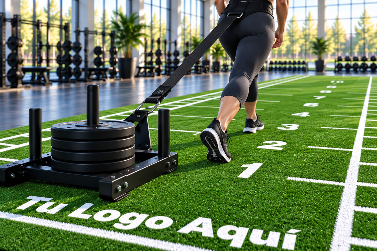 Pasto Sintético para Gimnasio con Logo