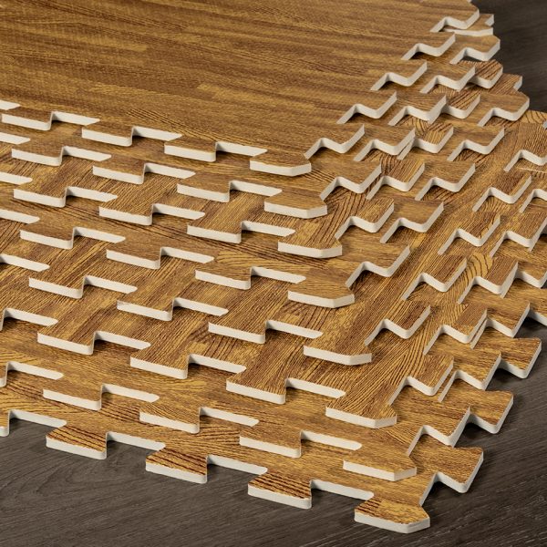 Tapete Foamy para niños imitación madera interconectable