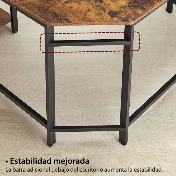 Escritorio para computadora en L 138x38x75cm - Imagen 5