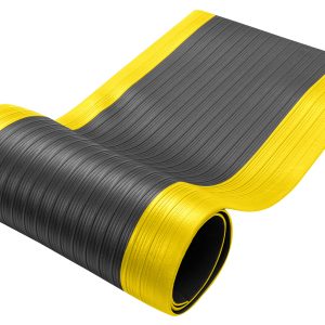 Tapete de seguridad negro con amarillo