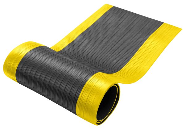 Tapete de seguridad negro con amarillo