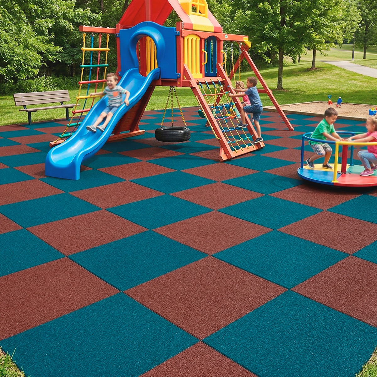 Piso de Hule Caucho de Llanta Reciclada