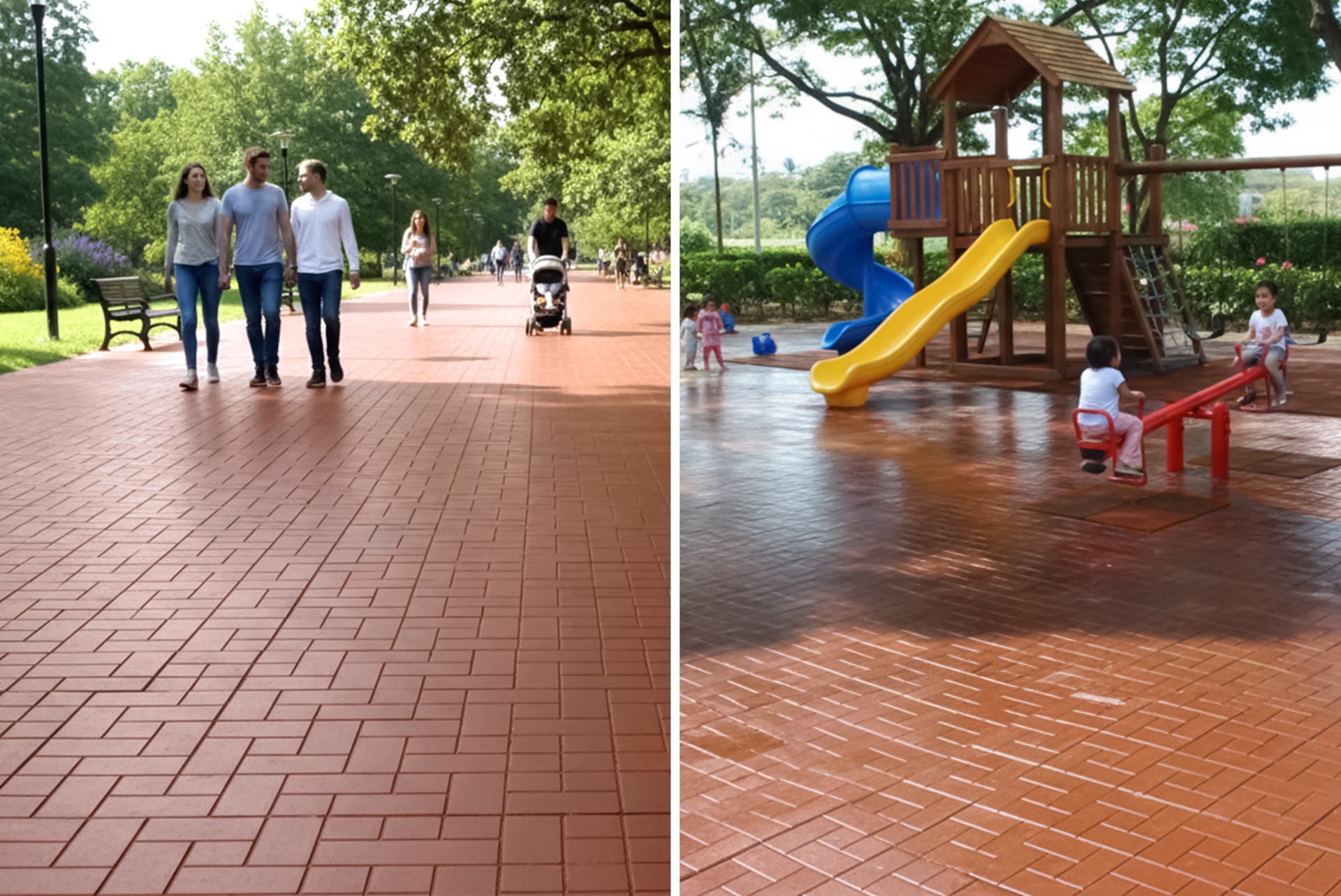 Piso de Caucho para Exteriores