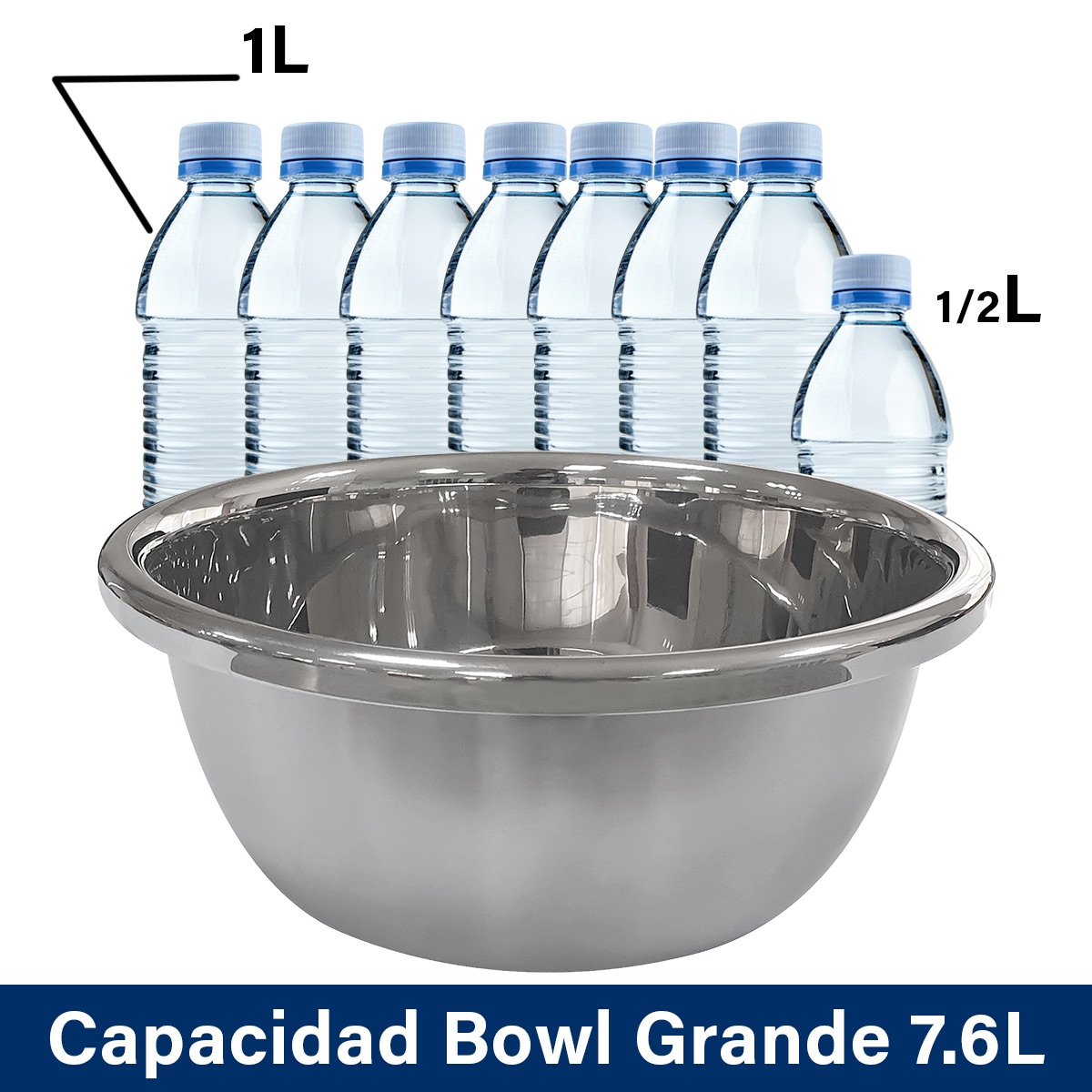 Set 3 Bowls de Acero Inoxidable Cocina