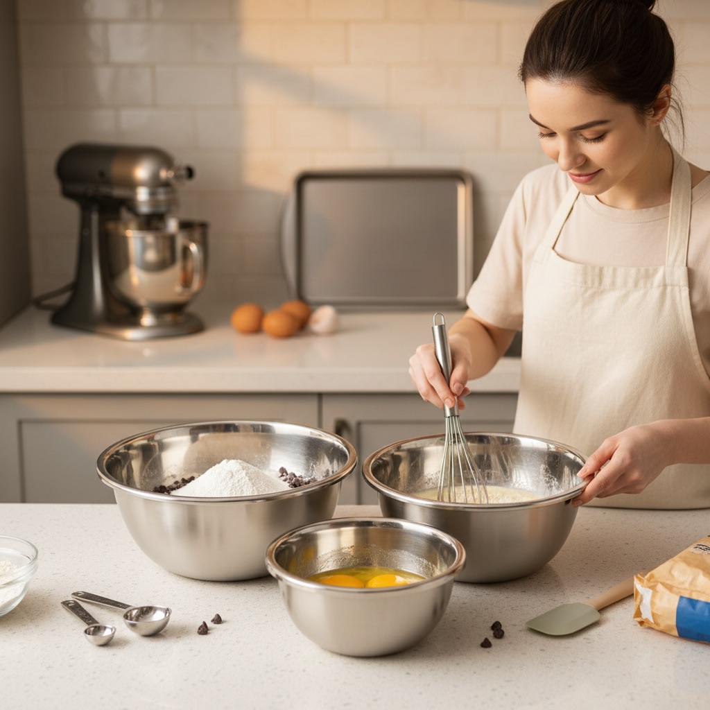 Set 3 Bowls de Acero Inoxidable Cocina