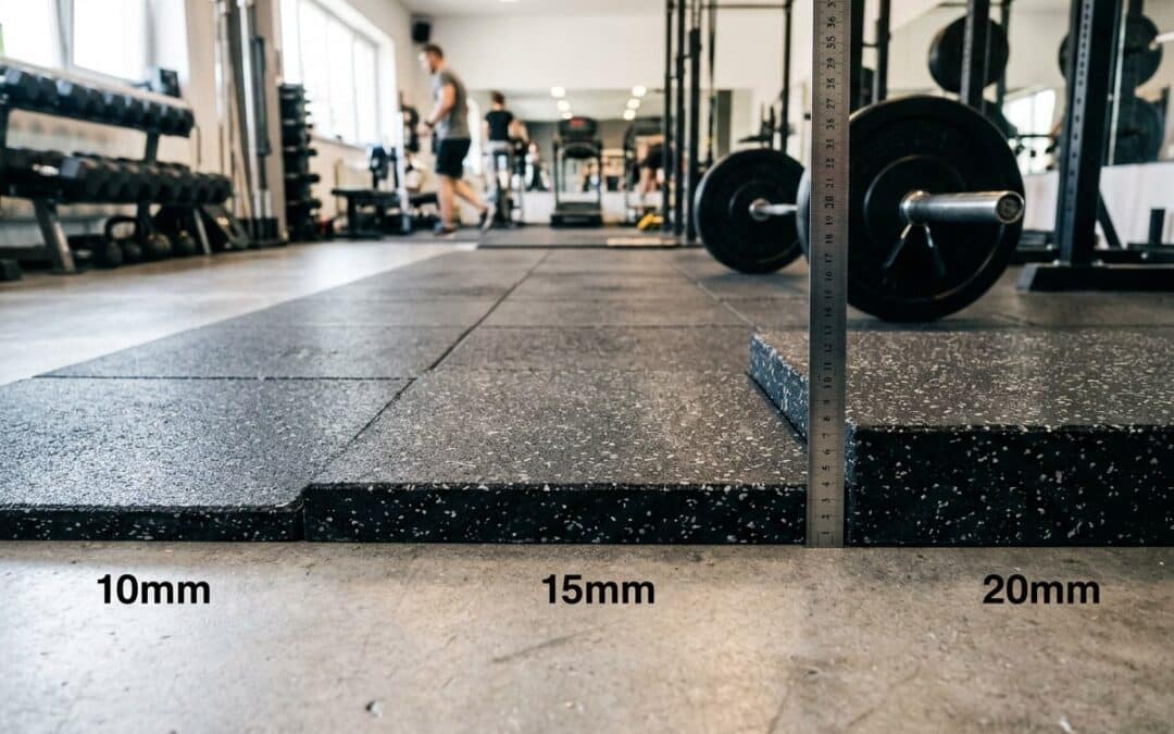 Piso para gimnasio de 10 mm vs. 15 mm vs. 20 mm