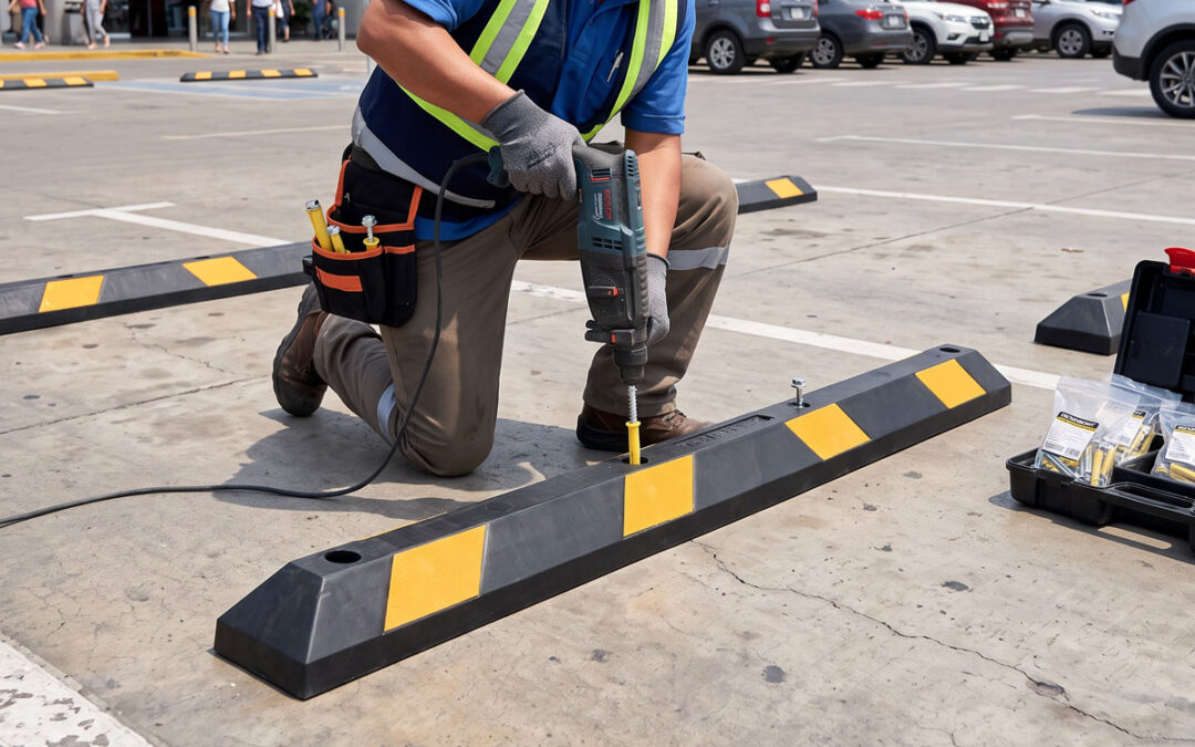 Instalación topes de estacionamiento para mayor seguridad y control