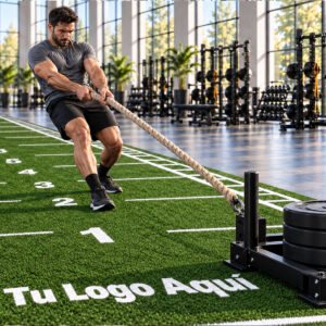 Pasto Sintético para Gimnasio con Logo
